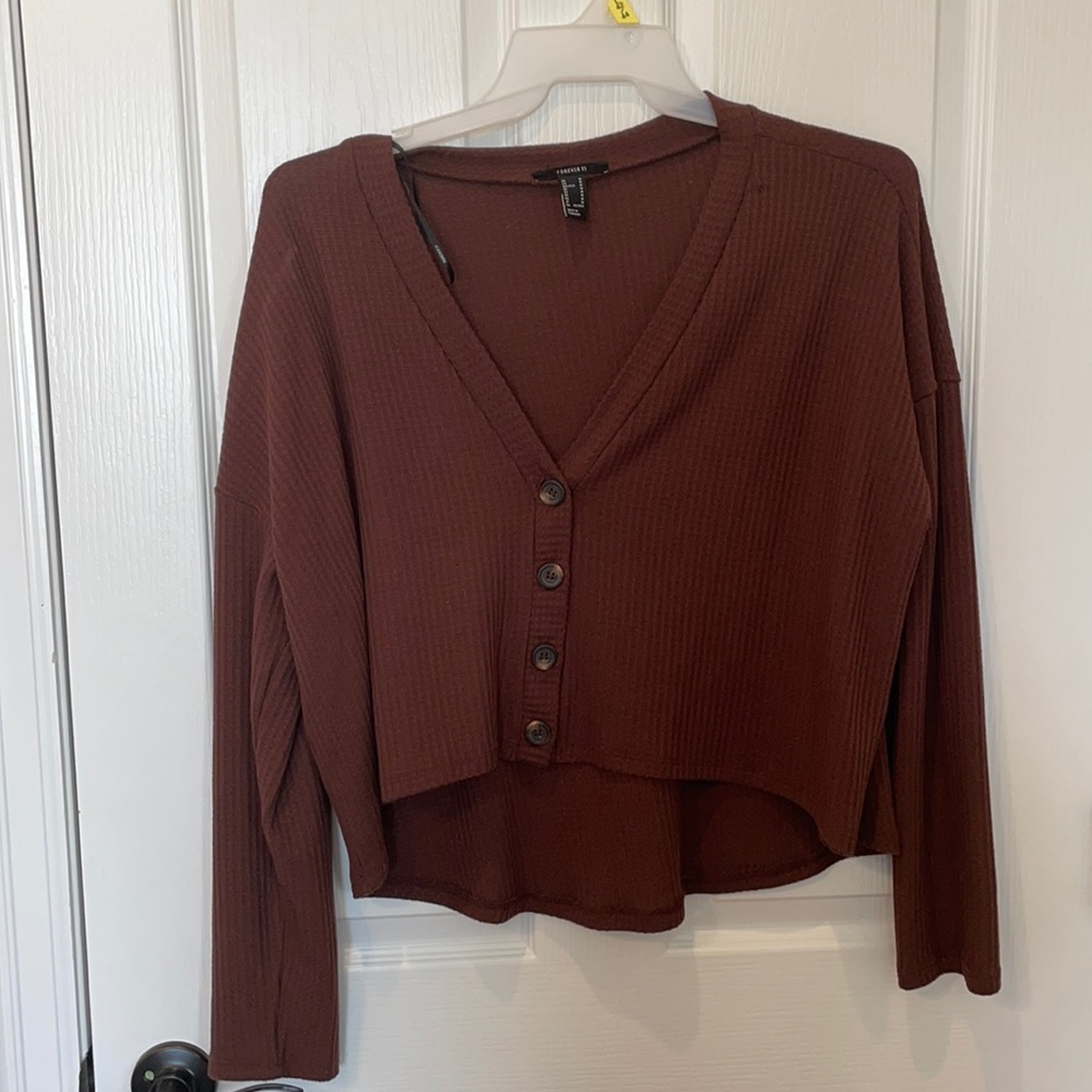 Brown, long sleeve shirt